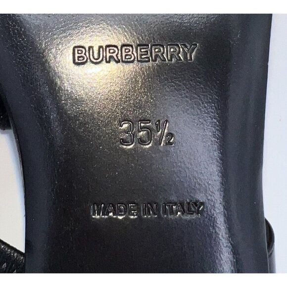 NWT BURBERRY Emily Black 'B' Logo Plaque T-Strap Flat Sandals Size EU35.5 - Picture 12 of 12